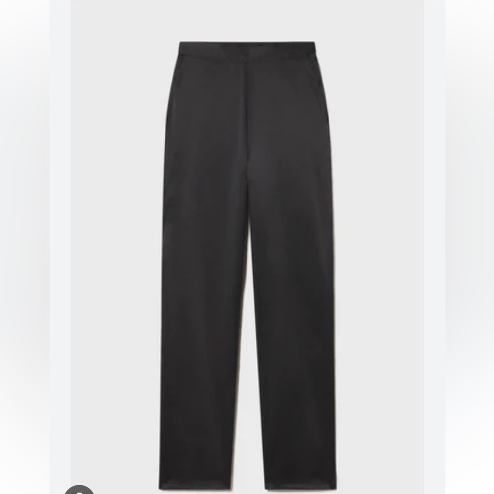 Heidi Merrick Black Satin Straight Pants NWT